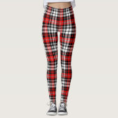 Leggings Red Black White Plaid Tartan Pattern Design (Devant)