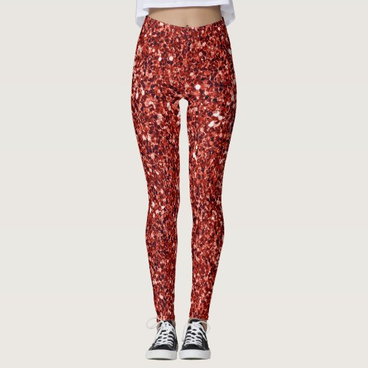 Leggings Red Bling, brillant et pétillant (Devant)