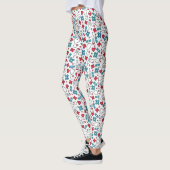 Leggings Red Blue Hearts Infirmière Motif (Gauche)