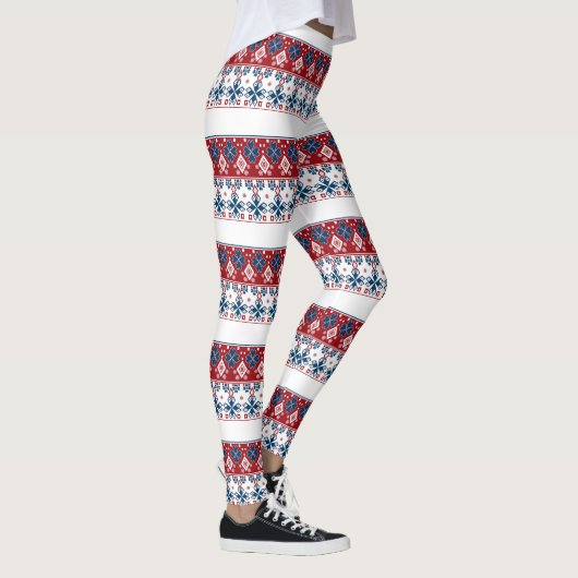 Leggings Red blue ornament (Droite)
