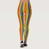 Leggings Red Blue Yellow Stripes Pattern Design  (Dos)