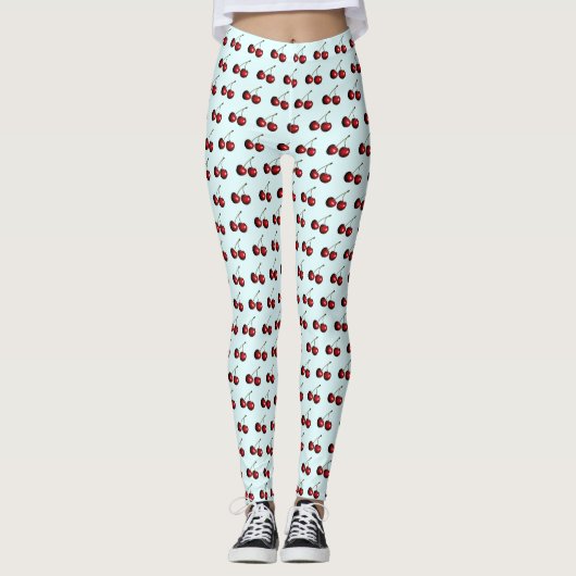 Leggings Red Cherries - Choisir la couleur (Devant)