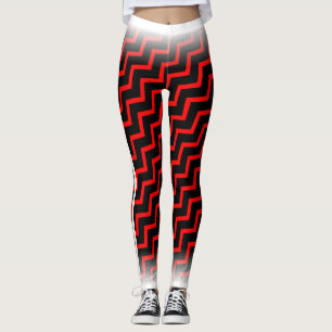 Leggings Red Chevron sur ton Col.