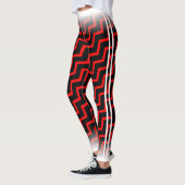 Leggings Red Chevron sur ton Col. (Gauche)