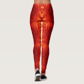 Leggings RED DAHLIA FLEURS Abstraites florales (Dos)