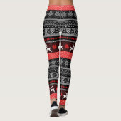 Leggings Red Fair Isle Motif (Dos)