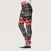 Leggings Red Fair Isle Motif (Gauche)