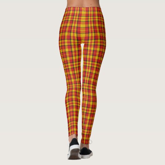 Leggings Red Gold Plaid (Dos)