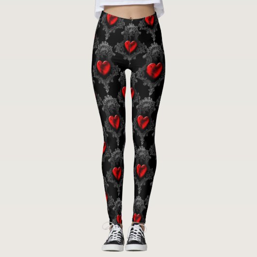 Leggings Red Goth Heart (Devant)