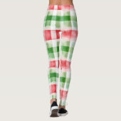 Leggings Red Green White Stripes (Dos)