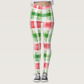 Leggings Red Green White Stripes (Devant)