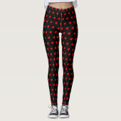 Leggings Red Heart Girly Fun Balloon Motif Black Trendy (Devant)
