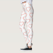 Leggings Red Heart Outline, Saint Valentin Décontractée (Gauche)