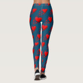 Leggings Red Hearts EXÉCUTEZ VOTRE COURSE Valentine Custom (Dos)