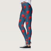 Leggings Red Hearts EXÉCUTEZ VOTRE COURSE Valentine Custom (Gauche)