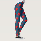 Leggings Red Hearts EXÉCUTEZ VOTRE COURSE Valentine Custom (Droite)