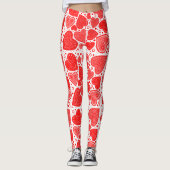 Leggings Red Hearts Fancy Motif (Devant)