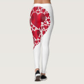 Leggings Red Hearts Lace Design sur Arrière - plan blanc (Dos)