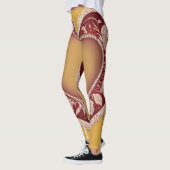 Leggings Red Lingerie Heart Lace AI art (Gauche)