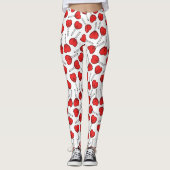 Leggings Red Lollipops, Heart Lollipops, Lollipop Pattern (Devant)