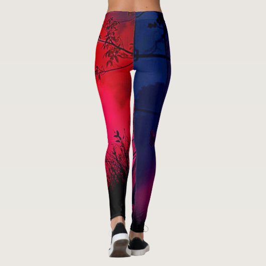 Leggings Red Moon Shadow Woman Conception de mystère (Dos)