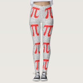 Leggings Red Number pi est un symbole de constante mathémat (Devant)