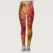 Leggings Red & Orange Psychedelic Starburst Tie Dye (Devant)