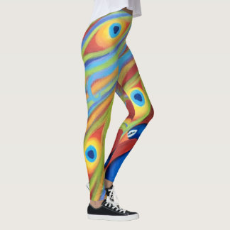 Leggings Red Peacock