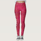 Leggings Red Pink Gold Valentine Hearts (Devant)