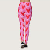 Leggings Red Pink Valentine's Day Hearts Imprimer (Dos)