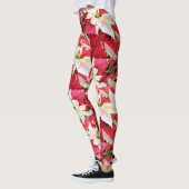 Leggings Red Poinsettia Holiday (Gauche)