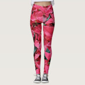 Leggings Red Poinsettias Festive (Devant)