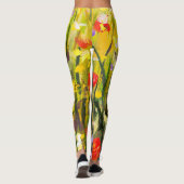 Leggings Red Poppies Champ peinture Abstraite (Dos)
