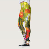 Leggings Red Poppies Champ peinture Abstraite (Gauche)