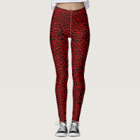 Red Rockabilly Psychobilly Empreinte de léopard Pu