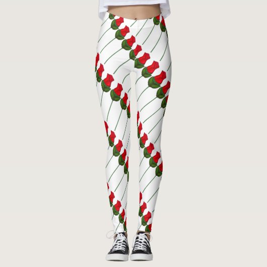 Leggings Red Rose Rose Saint Valentin Légendes Fleurs (Devant)