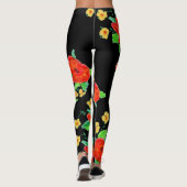 Leggings Red Rose sur noir (Dos)