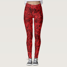 Leggings Red Roses