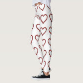 Leggings Red Ruby Gemstone Heart (Gauche)