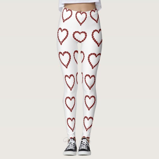 Leggings Red Ruby Gemstone Heart (Devant)