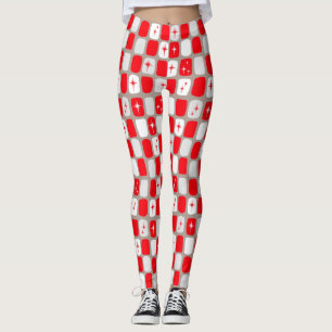 Leggings Red Starbursts