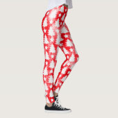 Leggings Red Tie Dye Noël Arbre étoile Motif vacances (Droite)