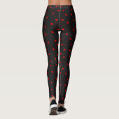 Leggings Red Valentones Coeurs Motif sans couture (Dos)
