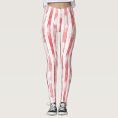 Leggings Red White Stripes Dots Christmas (Devant)