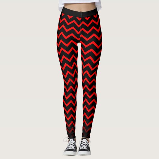 Leggings Red Zig Zag Chevron (Devant)