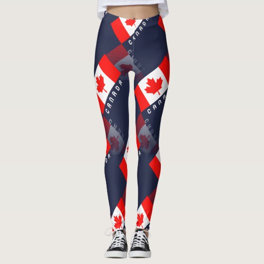 Leggings Réflexion canadienne élégante du drapeau 3D de (Devant)