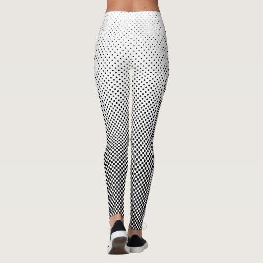 Leggings Régime noir et blanc de points tramés de contraste (Dos)