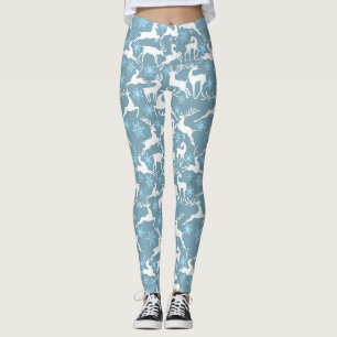 Leggings Reindeers de Noël Motif, blanc 02 Grey BG