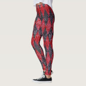 Leggings Reine des Coeurs Arlequin Rouge Noir Blanc (Gauche)