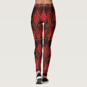 Leggings Reine des Coeurs Glitzy Arlequin Rouge Noir Blanc (Dos)